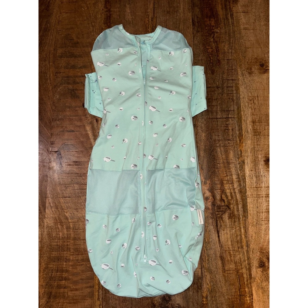 Happiest Baby SNOO Sack Mint Green Moon Print Organic Cotton Sleep Sack XL